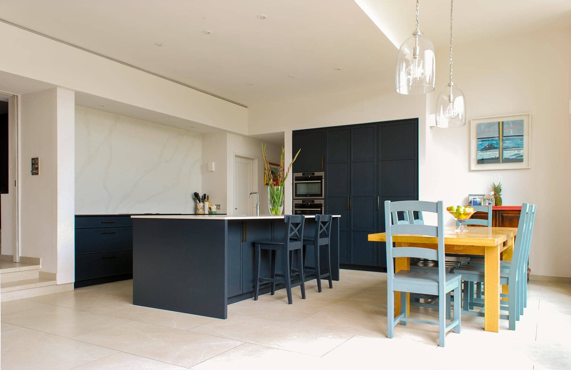 Stepped Ceiling over open plan kitchen dining space