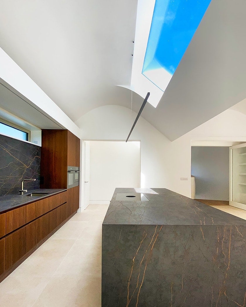Airy Dublin kitchen with skylights designed by leading architects