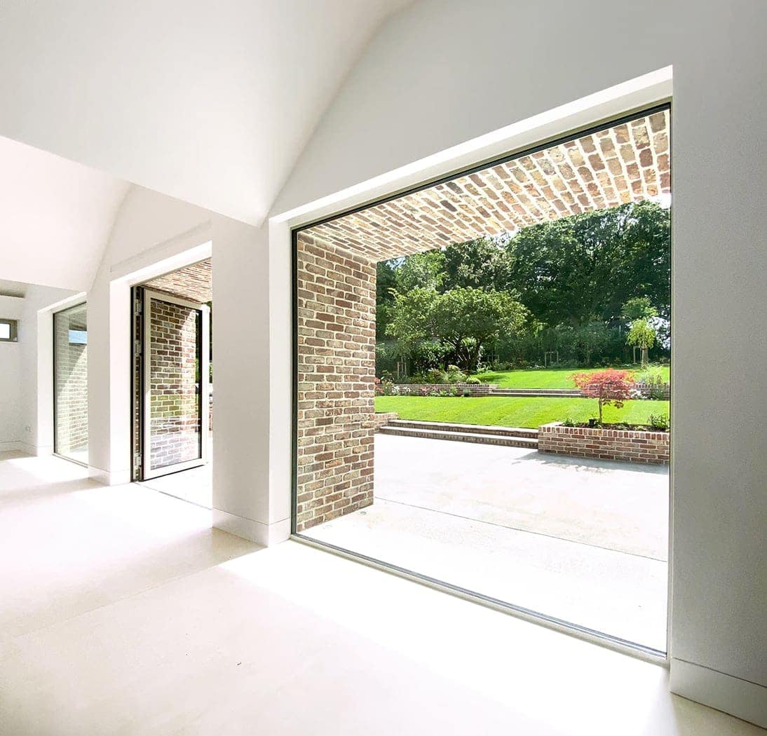 Kitchen view towards the garden in a South Dublin new build by architects