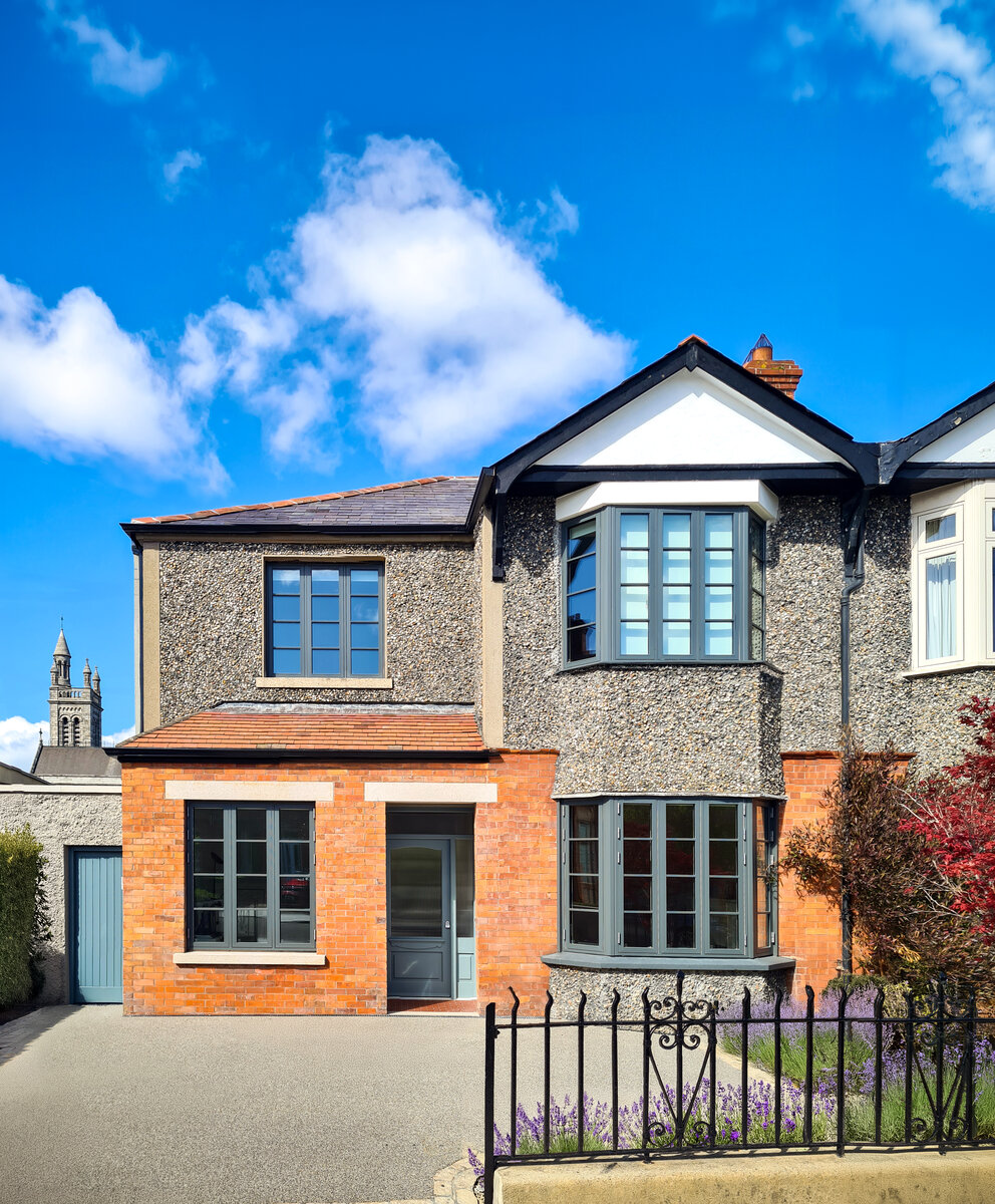 The front elevation of the house has been sympathetically renovated