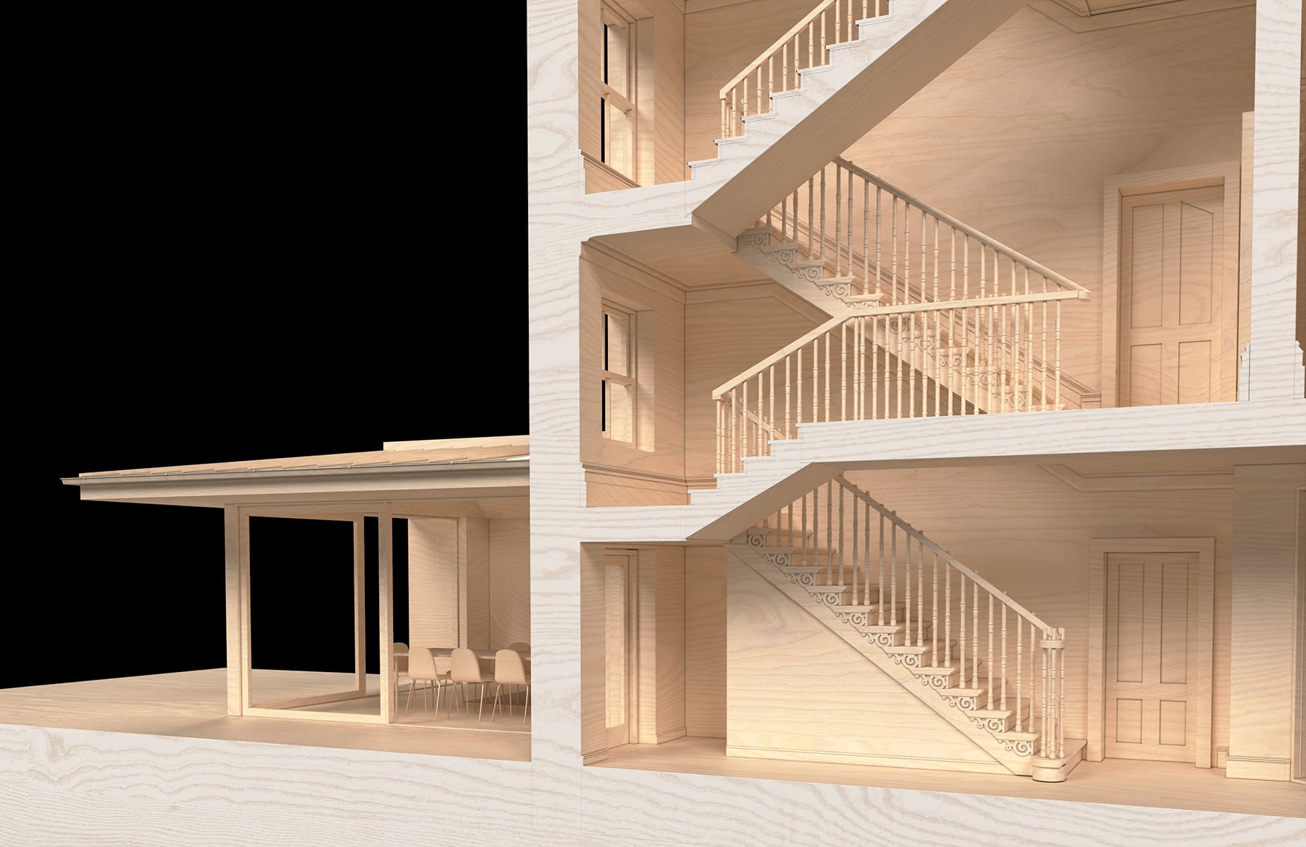 Cross Section through stairwell in historic protected structure