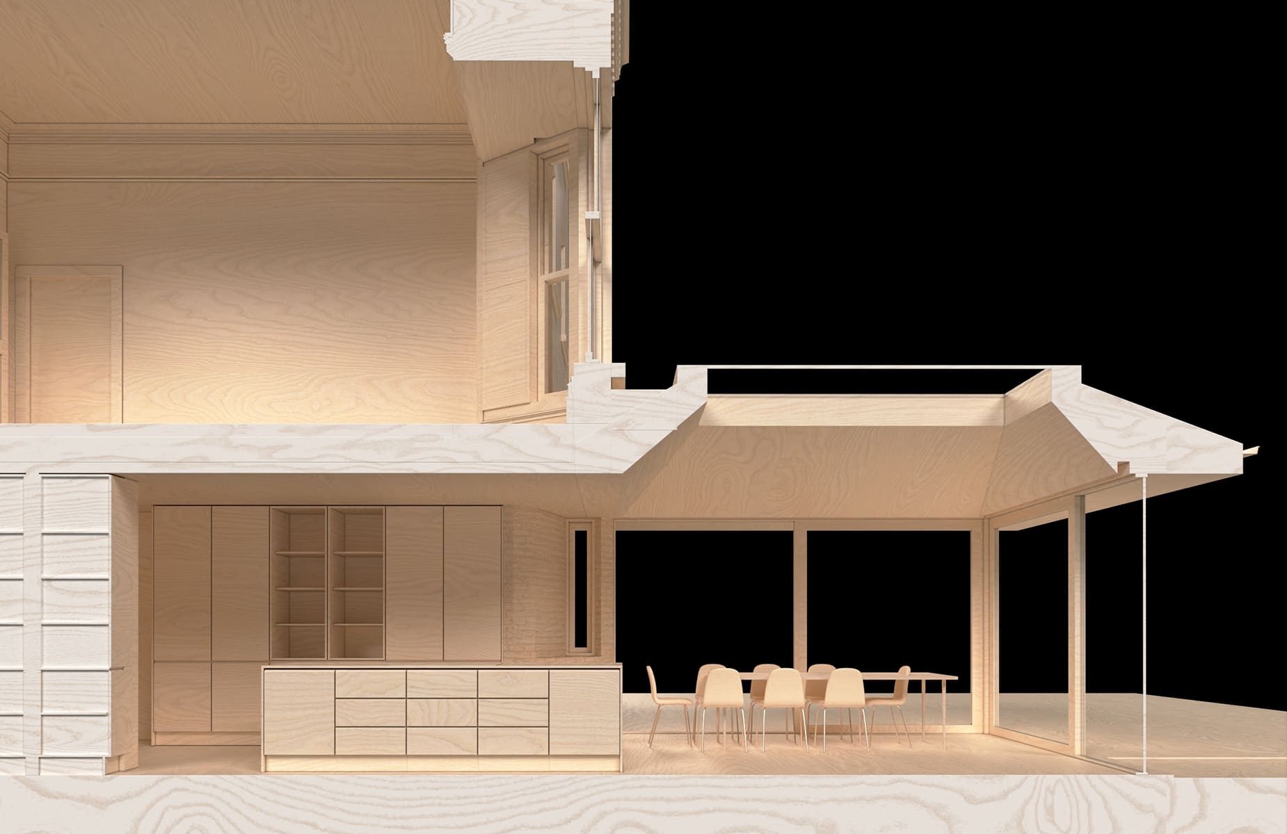 Cross section image showing sleek addition to South Dublin protected structure extension