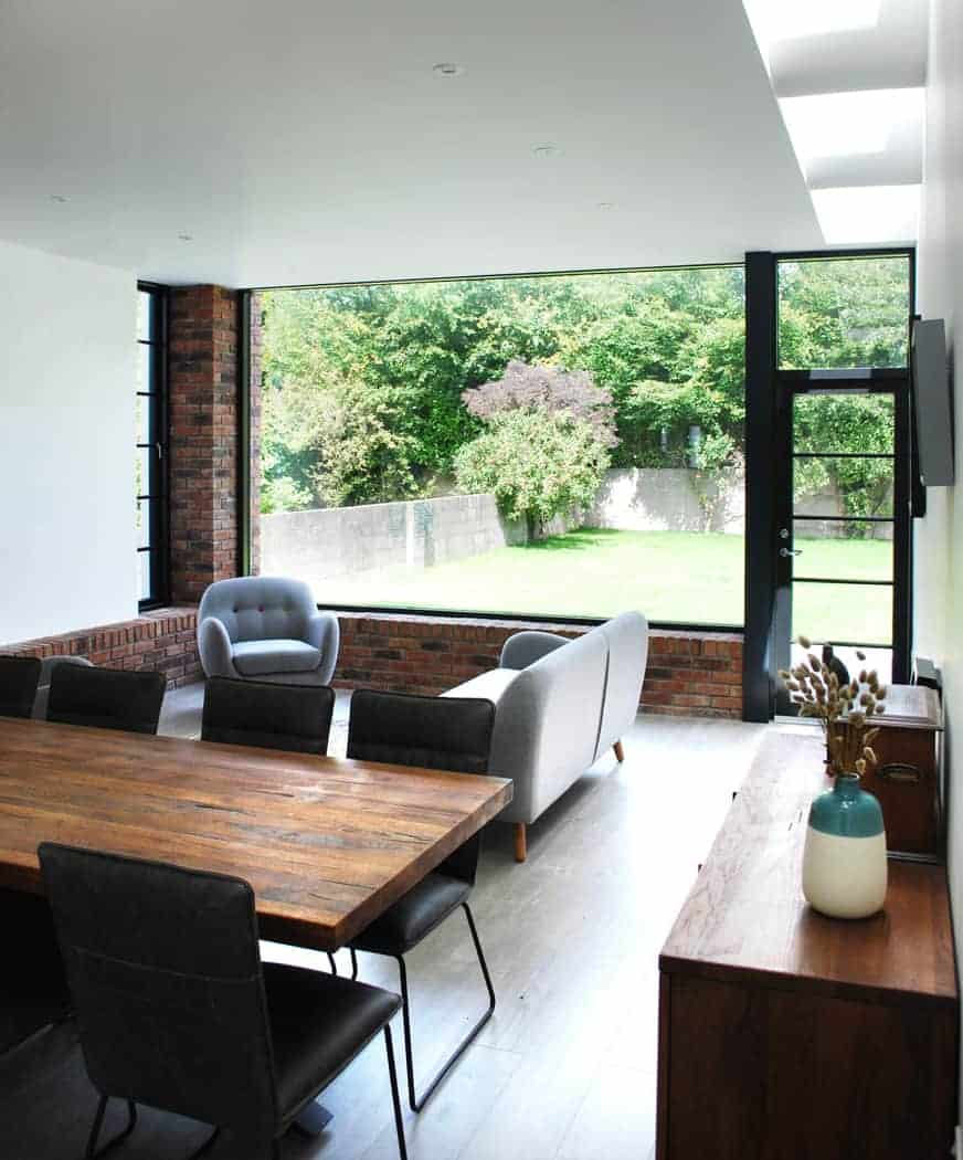 View through living spaces to rear garden in Sandymount
