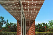 brick soffit detail to provide shading over south-facing glazing