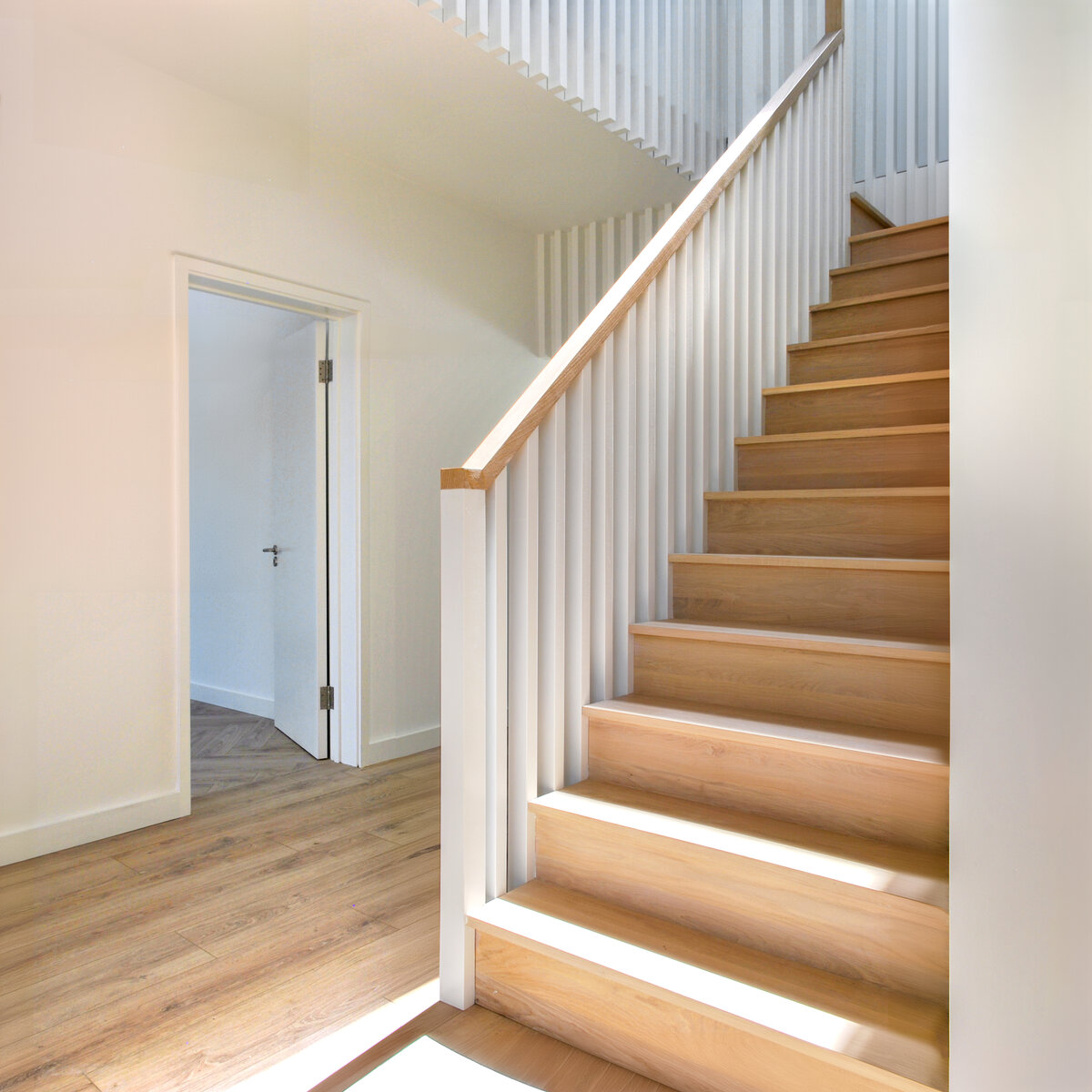 Feature staircase with light from above