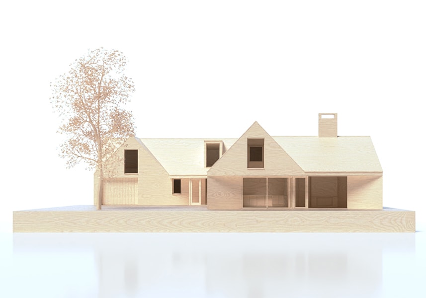 Sketch design proposals under way for a new transformation of an old bungalow in a Woodland setting in South Dublin.